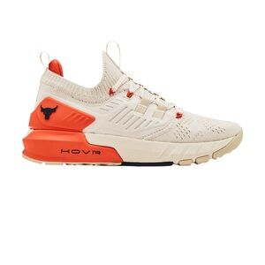 Women’s Under Armour Project Rock 3 Size 7 Summit White Rogue Orange Sneakers